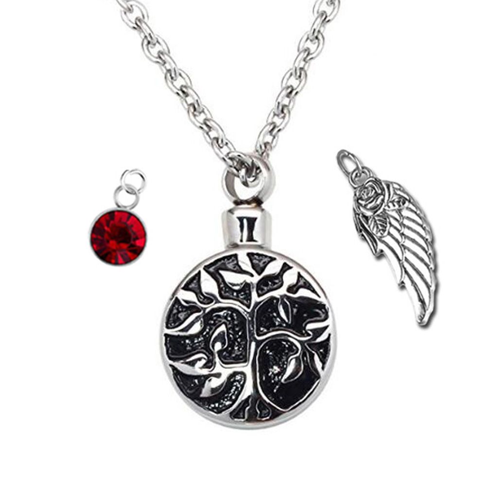 Wholesale Cremation Jewelry Birthstone Crystal Tree Of Life Necklace
