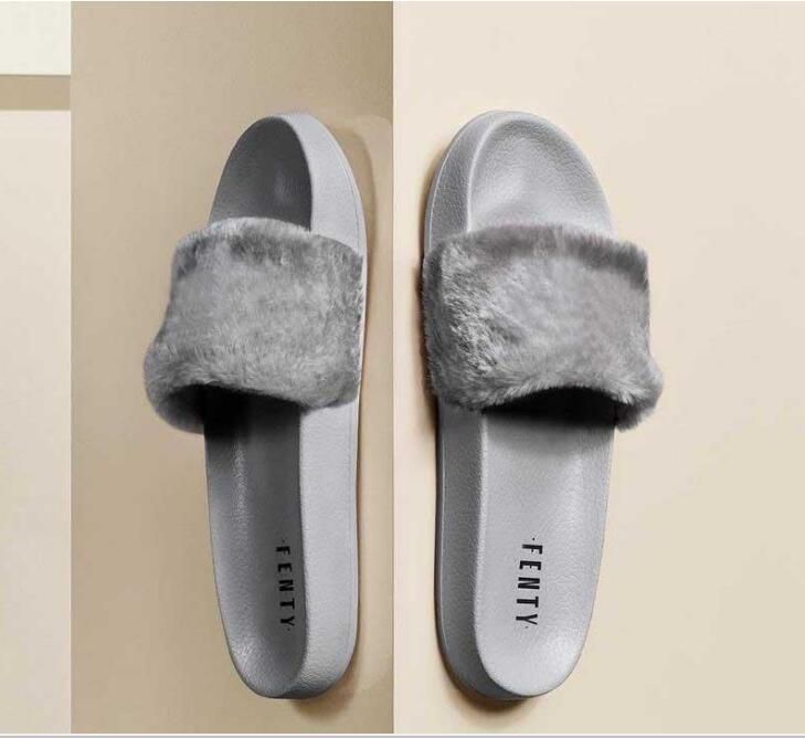 grey fenty slides