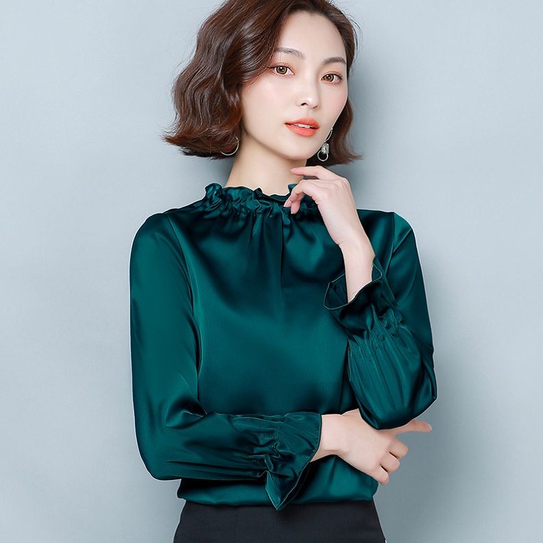 satin tops with sleeves