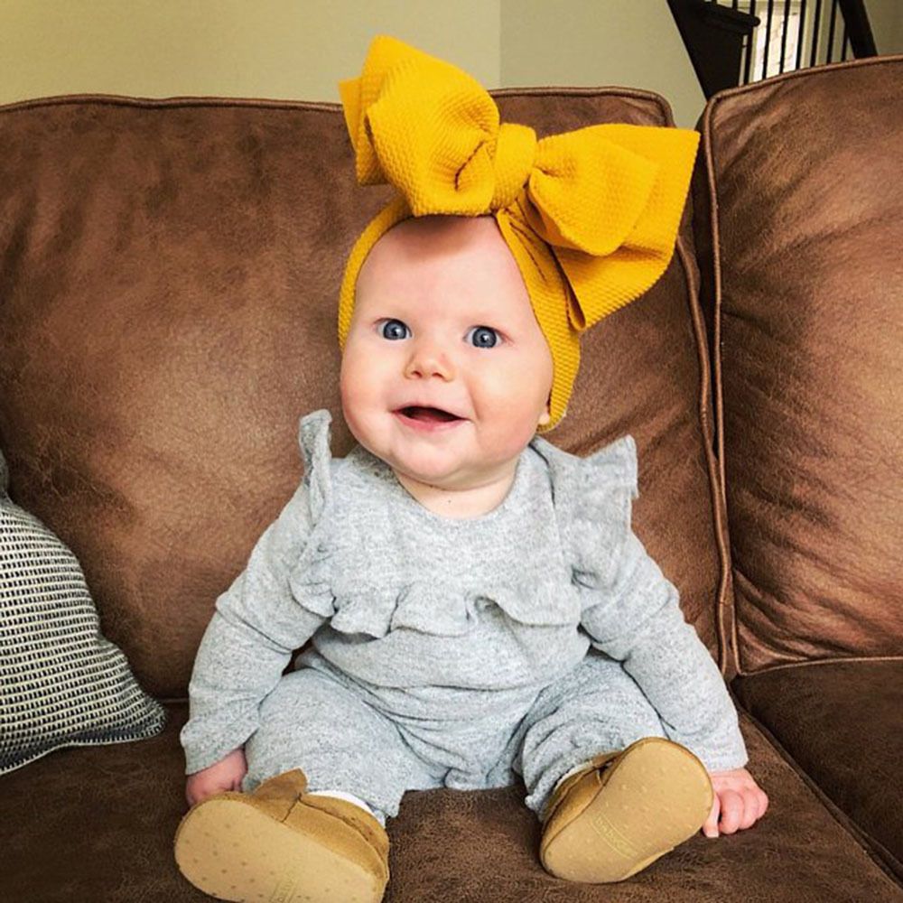 Adjustable Big Bow Headwrap Baby Headband Top Knot Headbands Girl Over Sized Bow