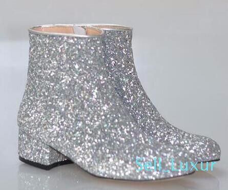 sparkly silver booties