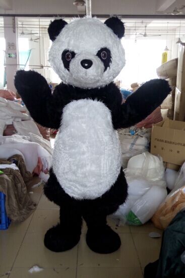 Traje largo de alta calidad de la mascota de la panda de la felpa del envío, mascota hecha a mano de la panda para el uso del partido de los niños
