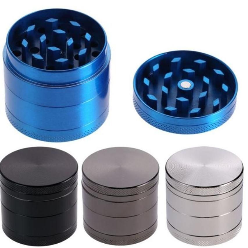 2021 Grinders Blue Grinder Zinc Alloy Metal Grinders 40mm Diameter 4 Parts Dry Herb Grinders
