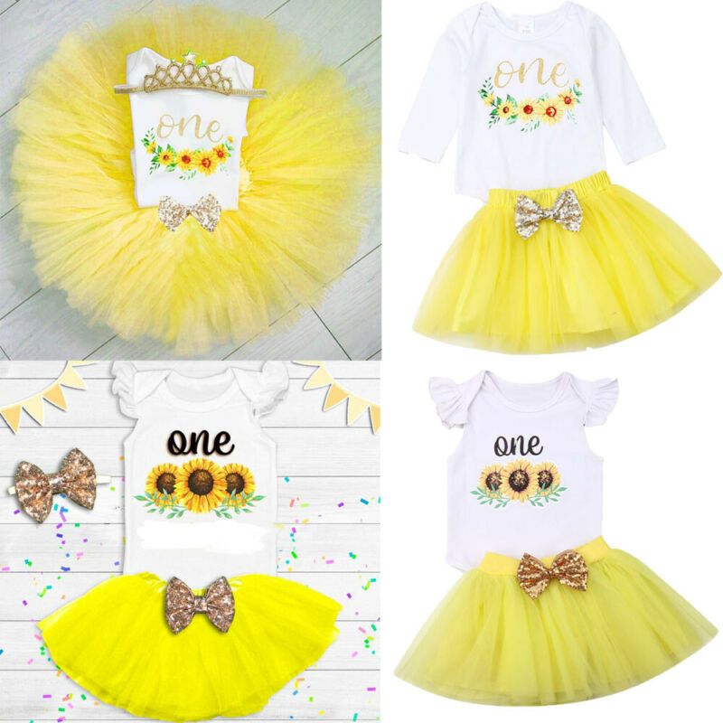 sunflower 1st birthday outfit