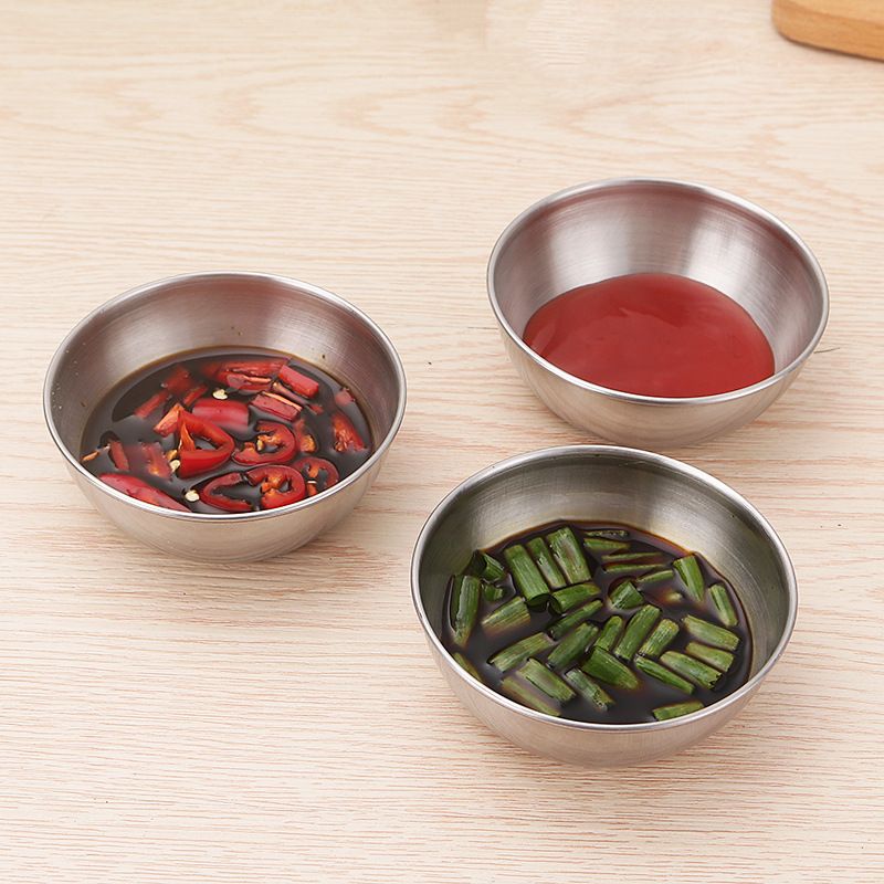 Stainless Steel Sauce Dish Kitchen Soy Sauce Small Dish Dip Plate