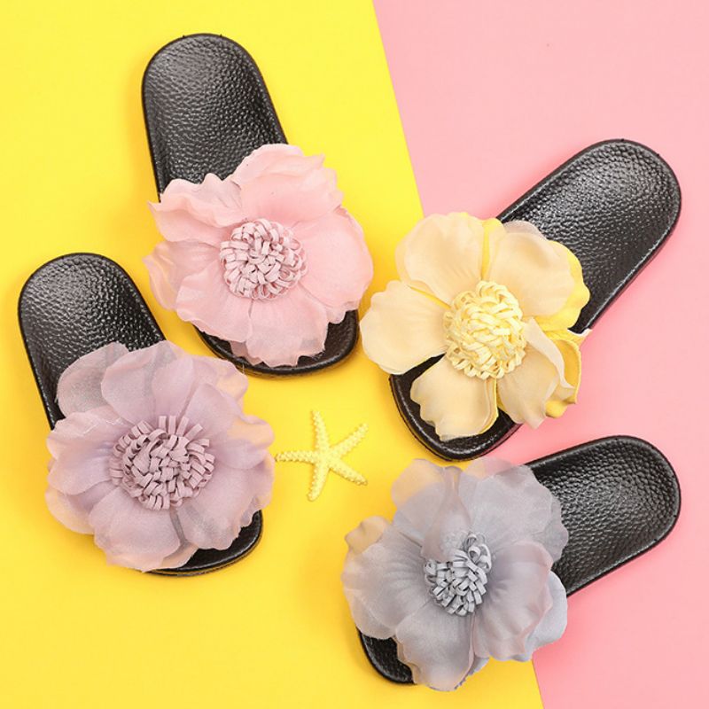 big flower flip flops
