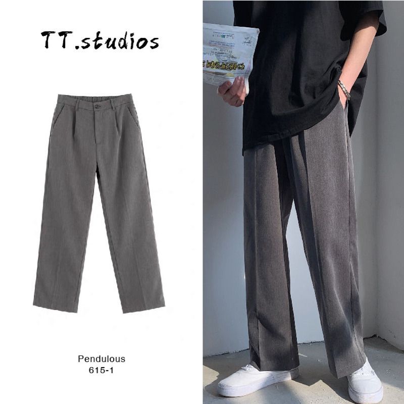 Mens Pants Korean Style Straight Casual 