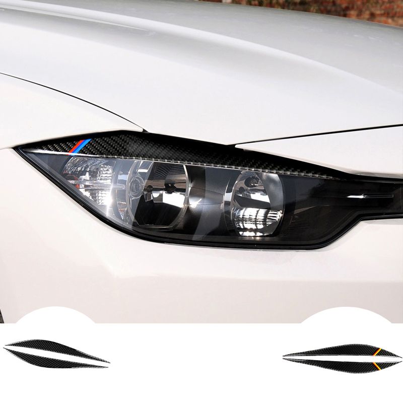 cejas y párpados decoración de la cubierta de la raya del párpado de la luz para Z4 E89 2009-2015 1 par de molduras de cejas para faros delanteros calcomanía de fibra carbono para faros delanteros 