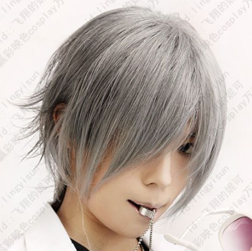 20 Vampire Knight Kiryu Zero Short Silver Grey Party Cosplay Wig