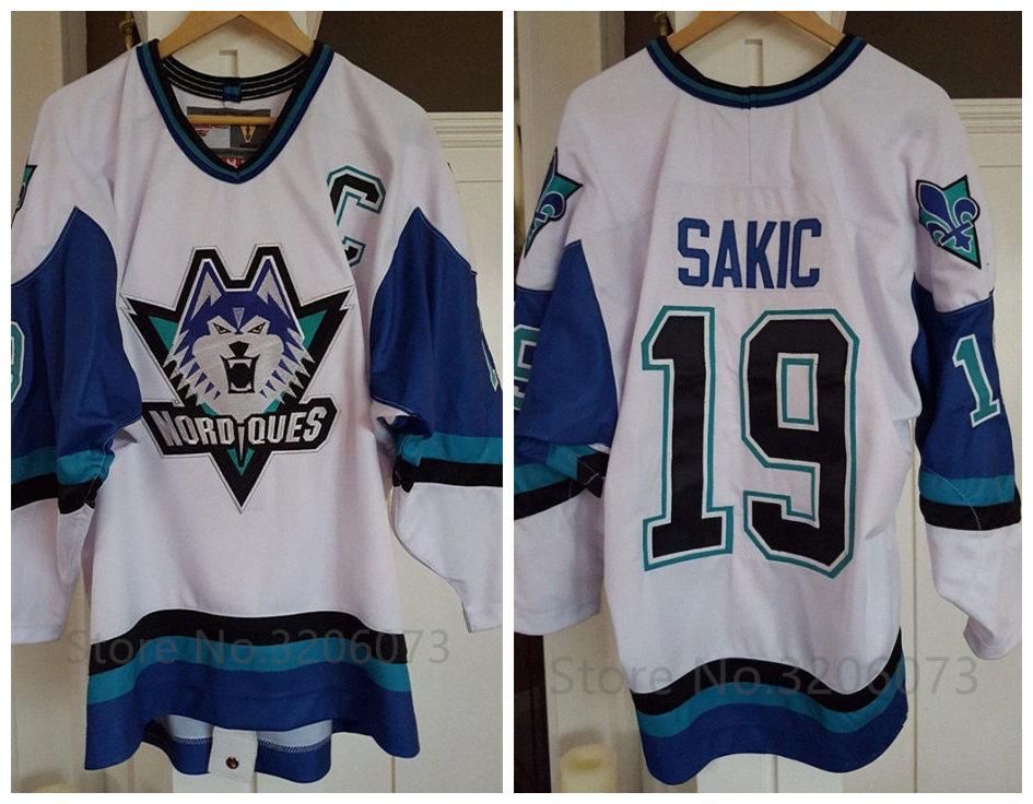 New Vintage Joe Sakic #19 Quebec Nordiques Stitched Hockey Jersey