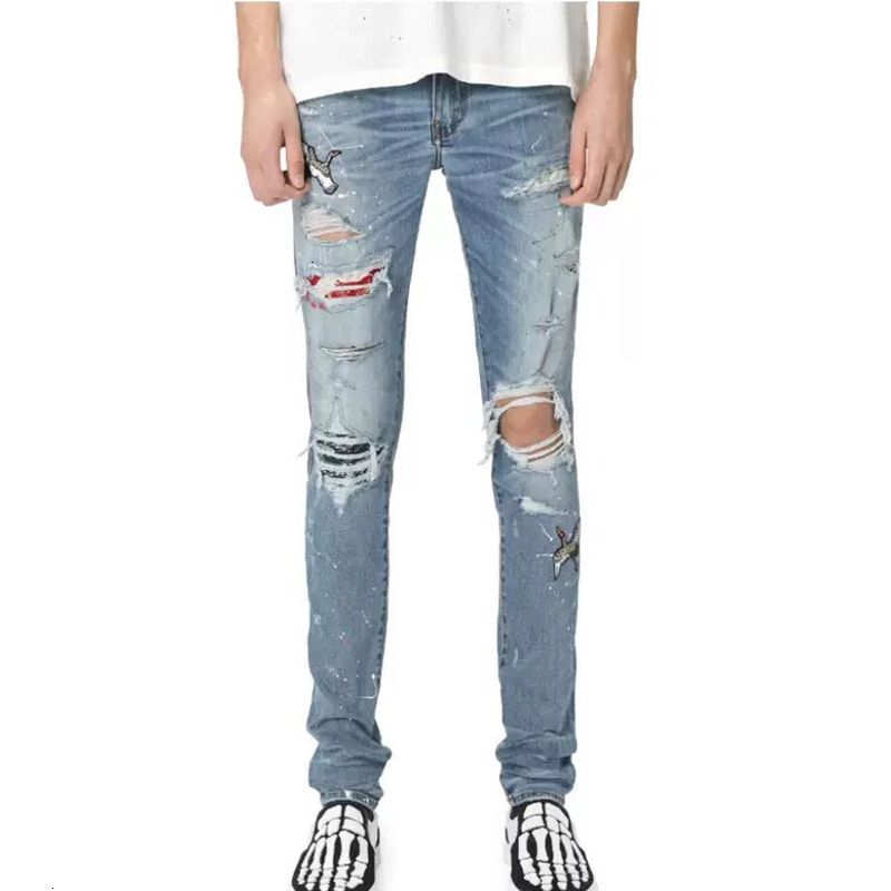Pantalones De Mezclilla Con Pies Rasgados Pantalones De Mezclilla Con Pies Rasgados