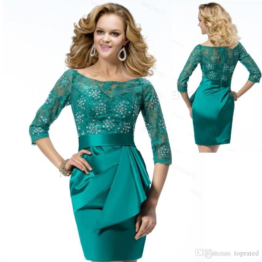 green lace mother of the bride dress
