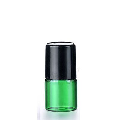 green bottle +metal roller +black cap