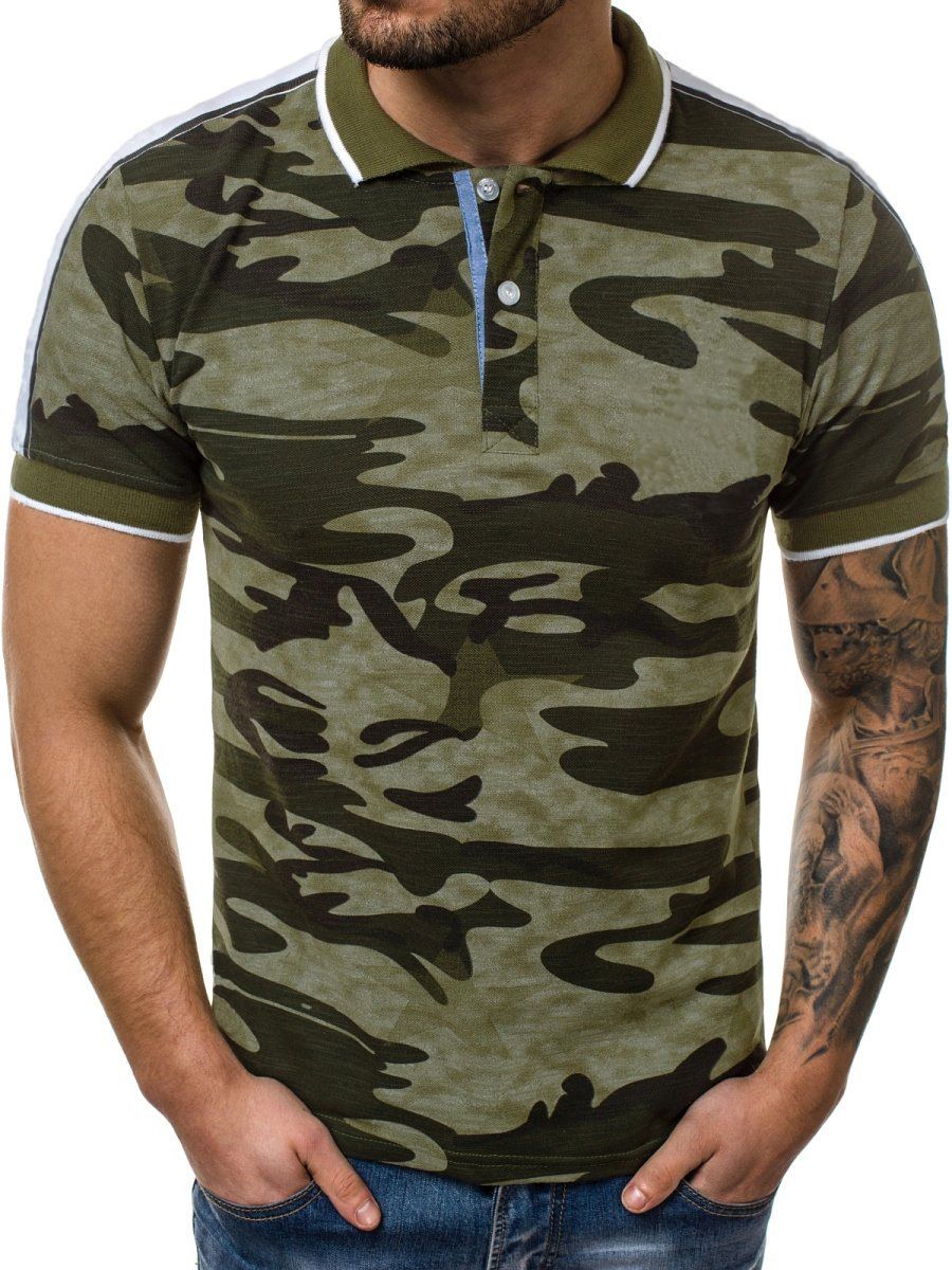 Купить Mens Polo Shirt Lapel 3D Digital 