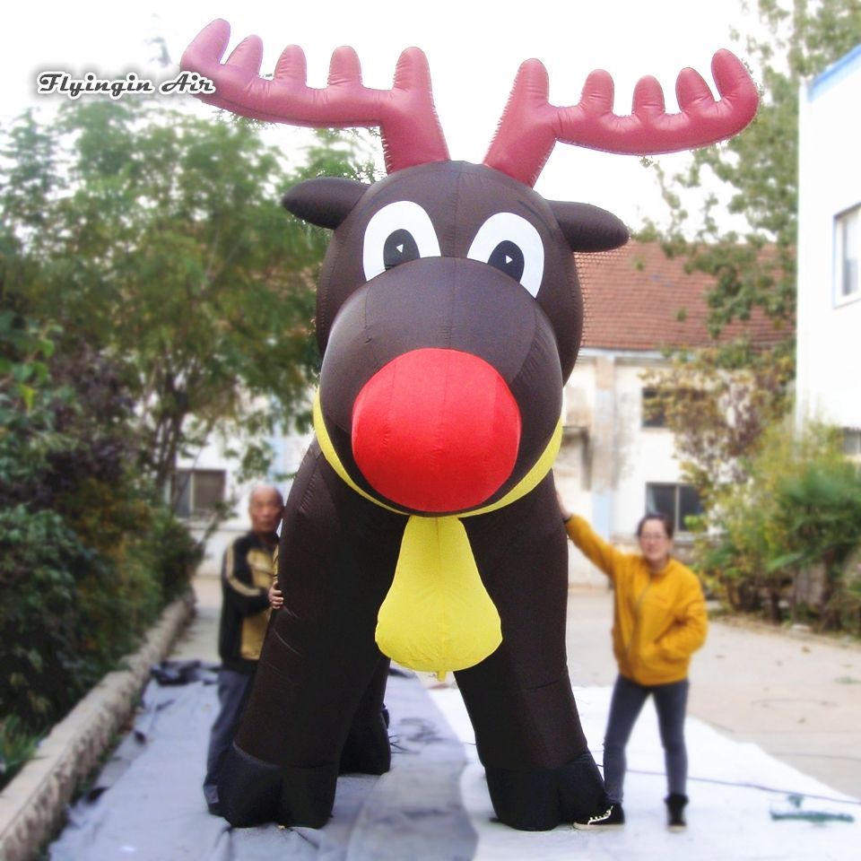 Cute Inflatable Christmas Reindeer Model 3m/4m Cartoon Figure Blow Up