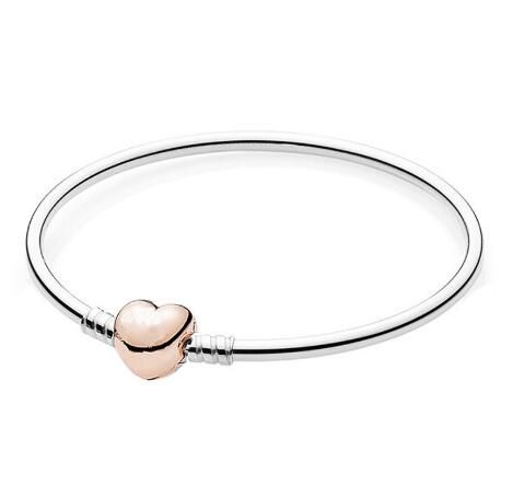 pandora silver bracelet with rose gold heart clasp pandora silver bracelet with rose gold heart clasp