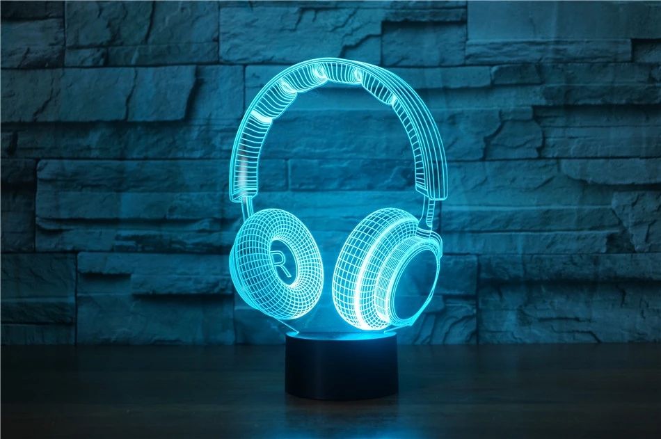 2019 Headphone Illlusion Lamp Studio Monitor Headset Hifi Music Earphone 3d Night Light Color Bedroom Table Lamp Jk0116 From Hengli Lights 12 64