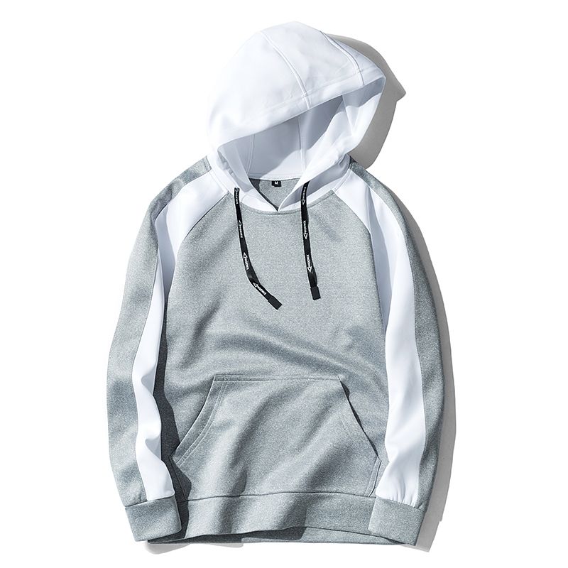 Man Hoodies Hit Color Spliced Mens Sweatshirts Pocket Black Red Brown Mens Sweatshirts