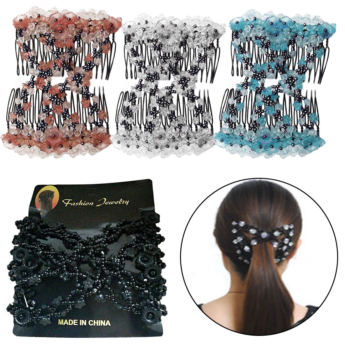 Fashion hair style hairpin DIY retro headband elastic magic hair comb changer hairpin magic comb female hair accessories Fashion hair style hairpin DIY retro headband elastic magic hair comb changer hairpin magic comb female hair accessories