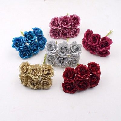Acheter Poudre Brillante Or Rose Fleurs Artificielles Pour La Décoration De Noce Accessoires Fleurs Scrapbooking Diy Artisanat Fournitures De 176 Du