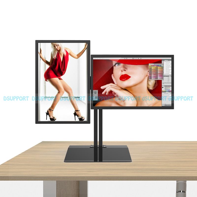 Full Rotation 15 27 Dual Screen Monitor Holder Lcd Tv Mount