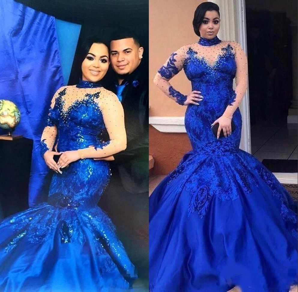 royal blue plus size formal gowns