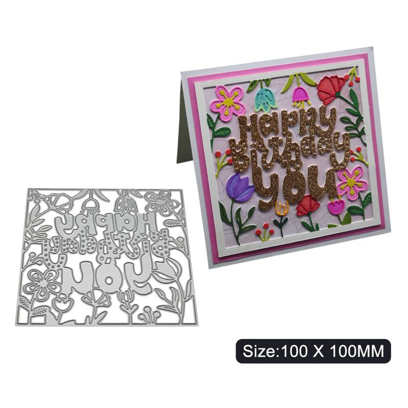 Cutting Dies Happy Birthday Metal Stencil Embossing Scrapbooking Paper Card New