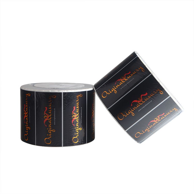 Customized Black Matte Vinyl Label With Gold Foil Eco ...