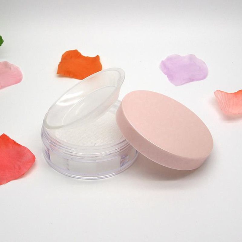 Empty Loose Powder Jar With Sifter Cosmetic Plastic Powder Compact
