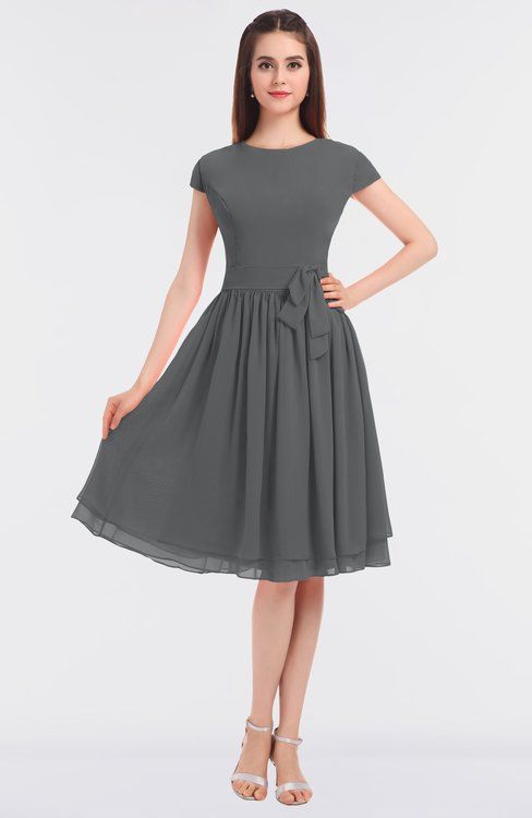 knee length grey dress