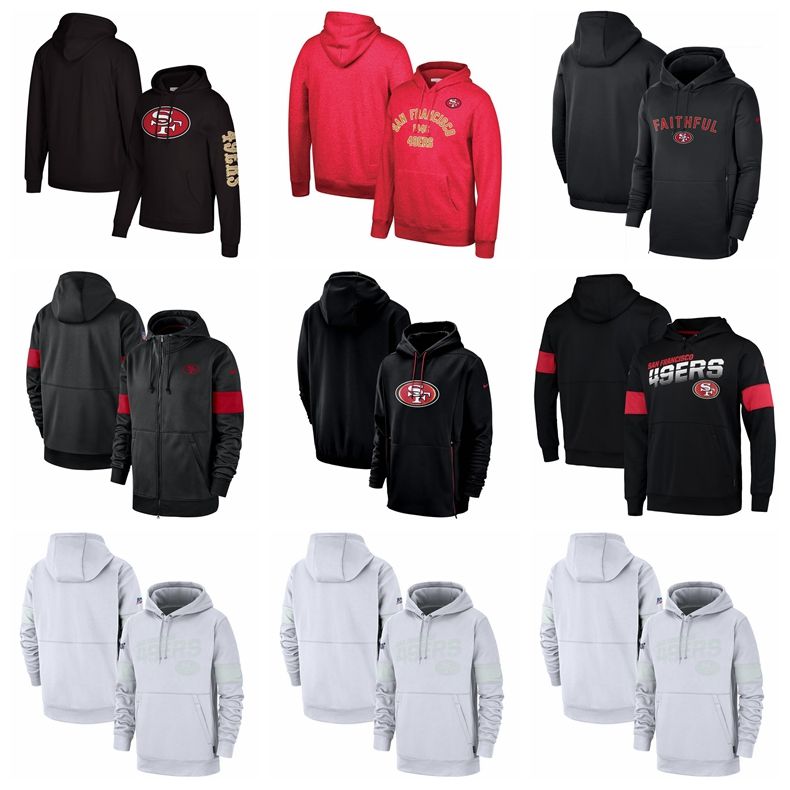 men's nike black san francisco 49ers sideline team logo performance pullover hoodie