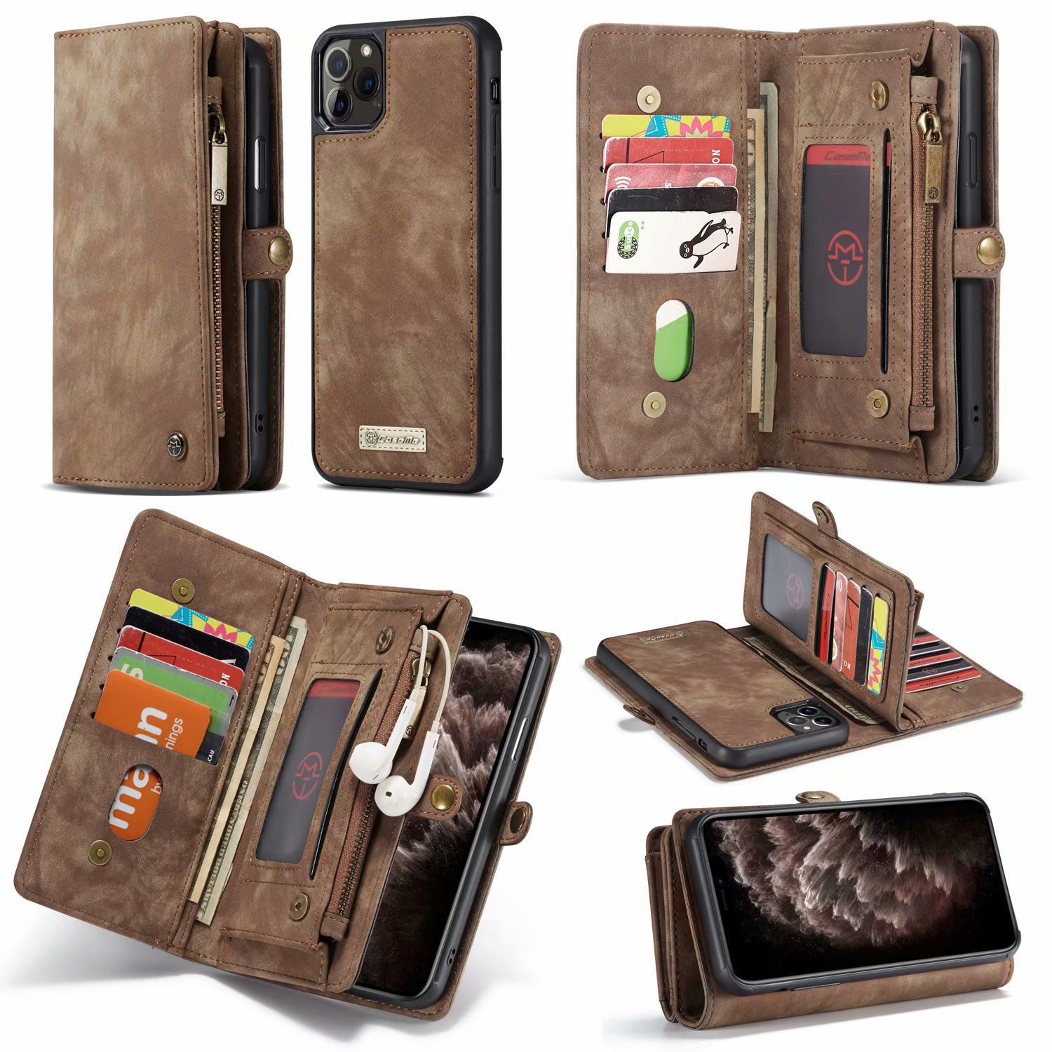 Caseme 2in1 Retro Leather Purse Stand Magnetic Flip Wallet Case For ...