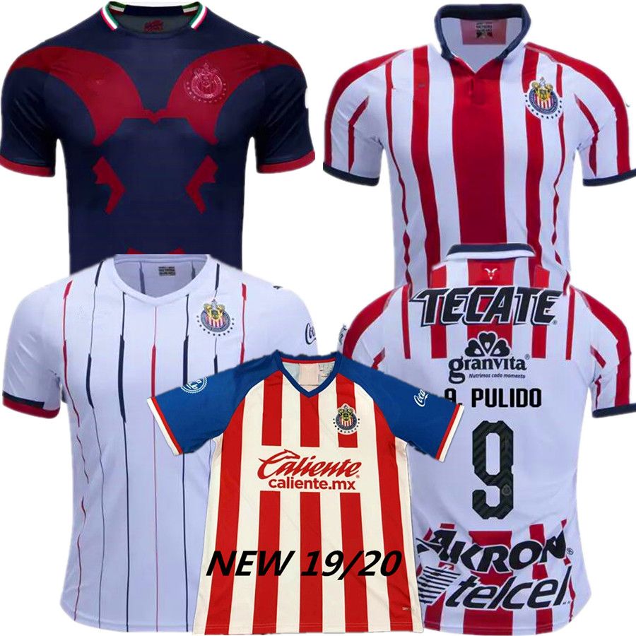 Chivas De Guadalajara Men/'s Red//Blue Short Sleeve Jersey Apertura 2019 New