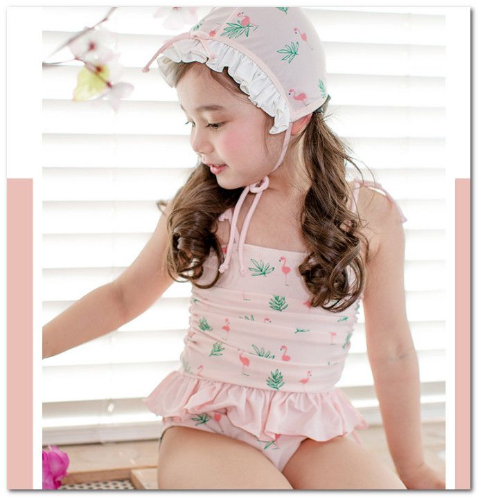 flamencos para impresos divididas trajes de baño niñas desfile de ropa de playa Arcos