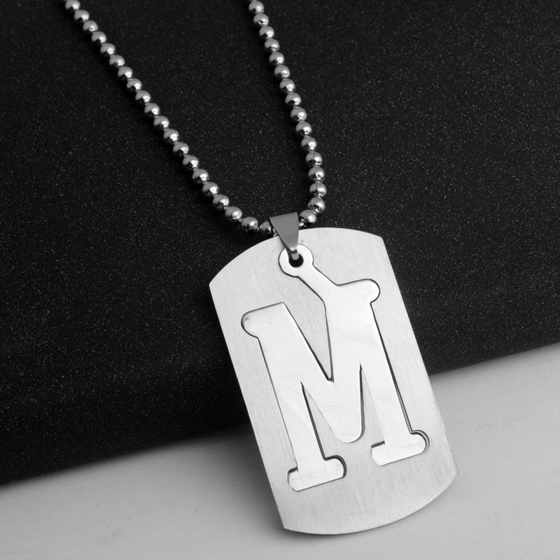 Pendant Necklace Initial Letter Symbol 