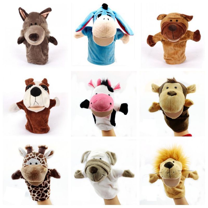 Parent Child Interaction Christmas Hand Puppet Toys 24CM Animal Stuffed