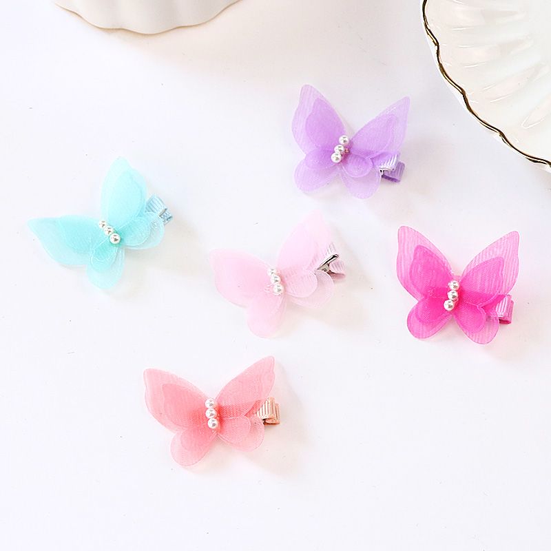 5X Bow Butterfly Hair Clips Girls Hair Grips Kids Hairpin Headwear Accessory v-b