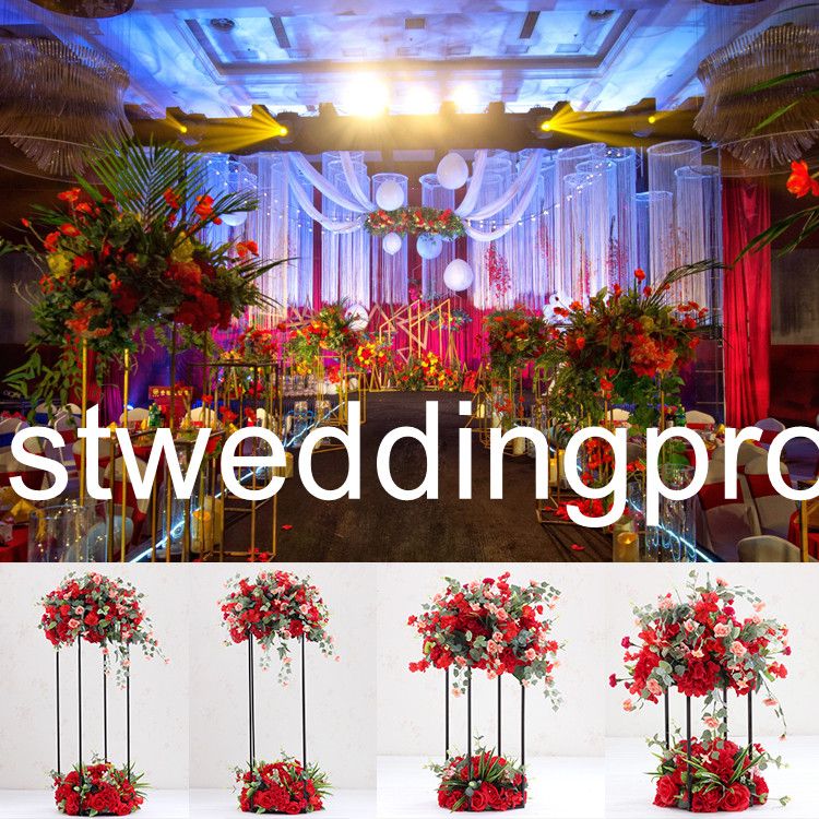 New Style Wedding Props Gold Plated Iron Flower Ware Stage