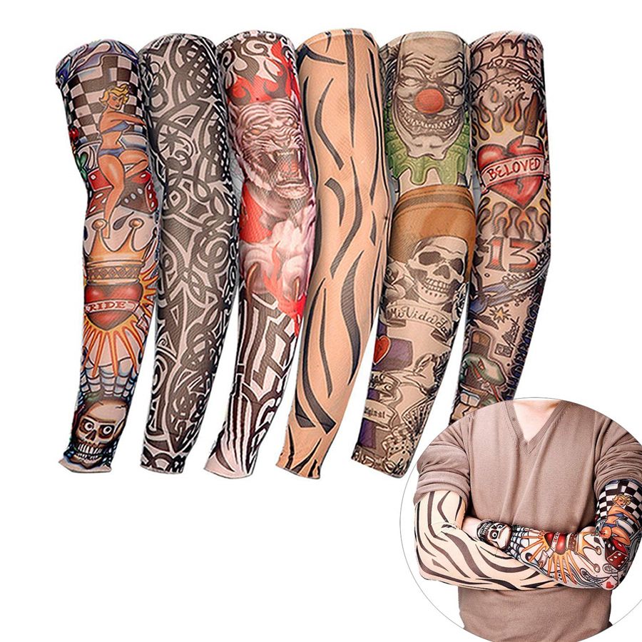 Flower Tattoo Arm Sleeves, Seamless Thorn Sunscreen Single Sleeves For  Outdoor Cycling Driving - Temu Bahrain