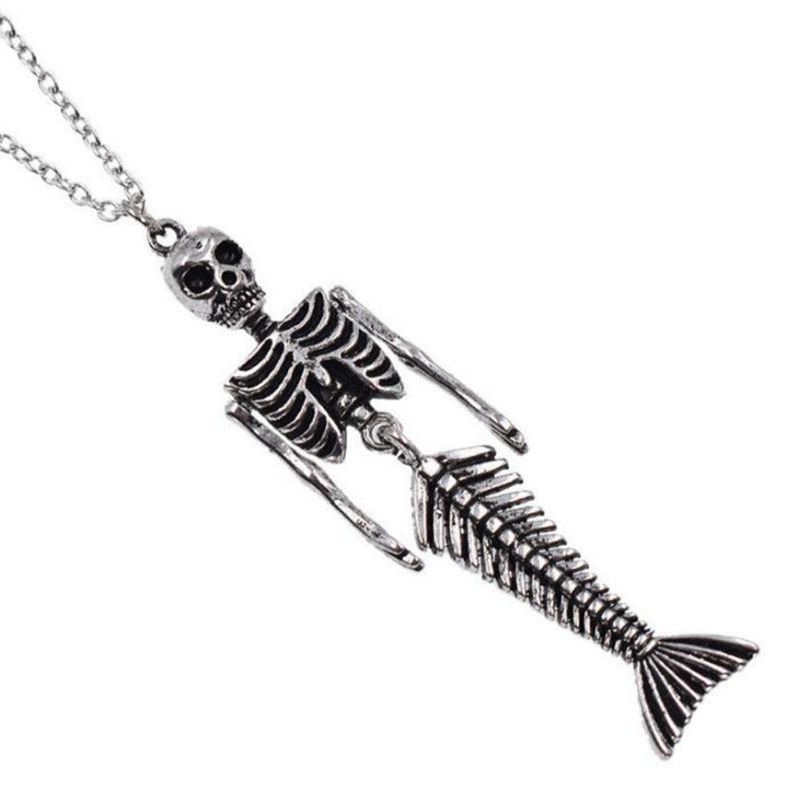 Charme de Noël Pendentif Antique Mermaid Squelette Porte-clés Squelette Vintage