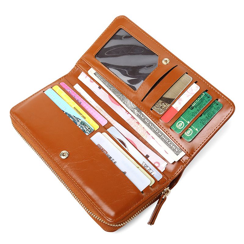 Multi-function Genuine Leather Mobile Phone Bag Long Men/'s Clutch Wallet