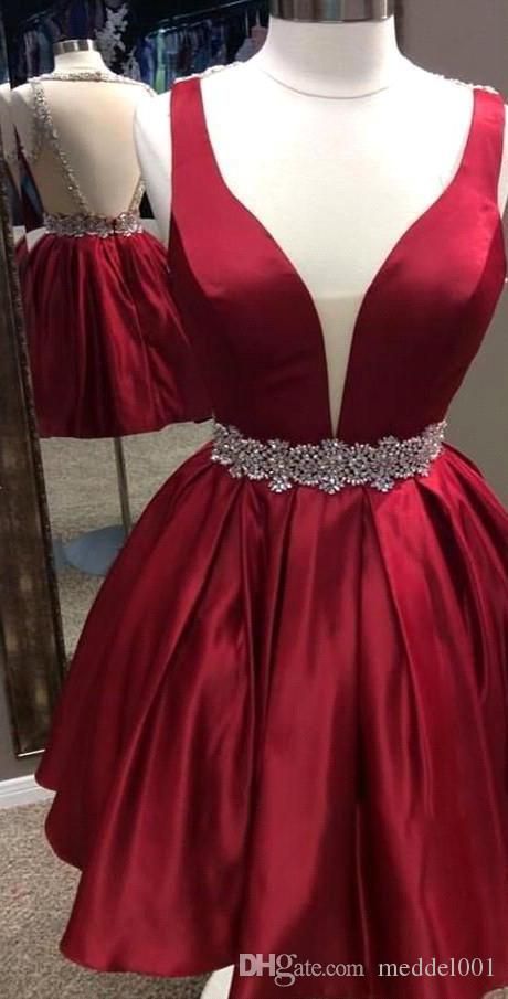 bright red homecoming dress