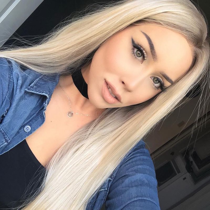 Platinum Blonde Lace Front Wig Synthetic Heat Resistant Fiber