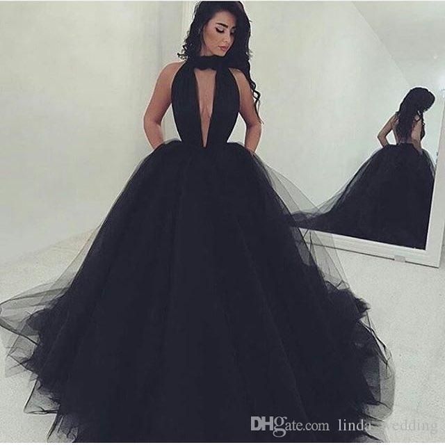 black colour evening gown