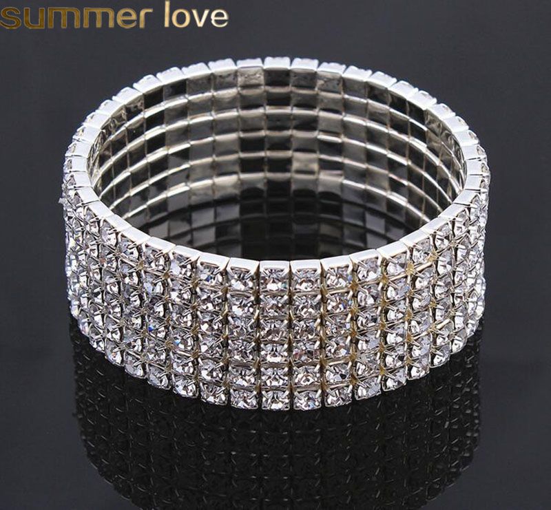 Pulsera De Cristal Boda Pulsera de cristal de Estrás Stretch Novia