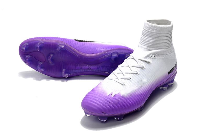 purple soccer boots