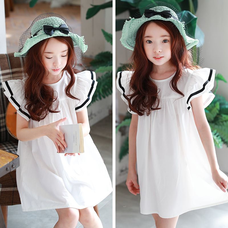 girls white beach dress