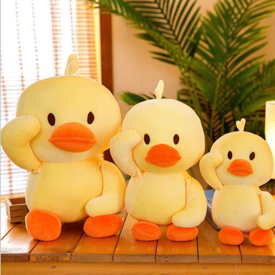 small yellow duck stuffed animal