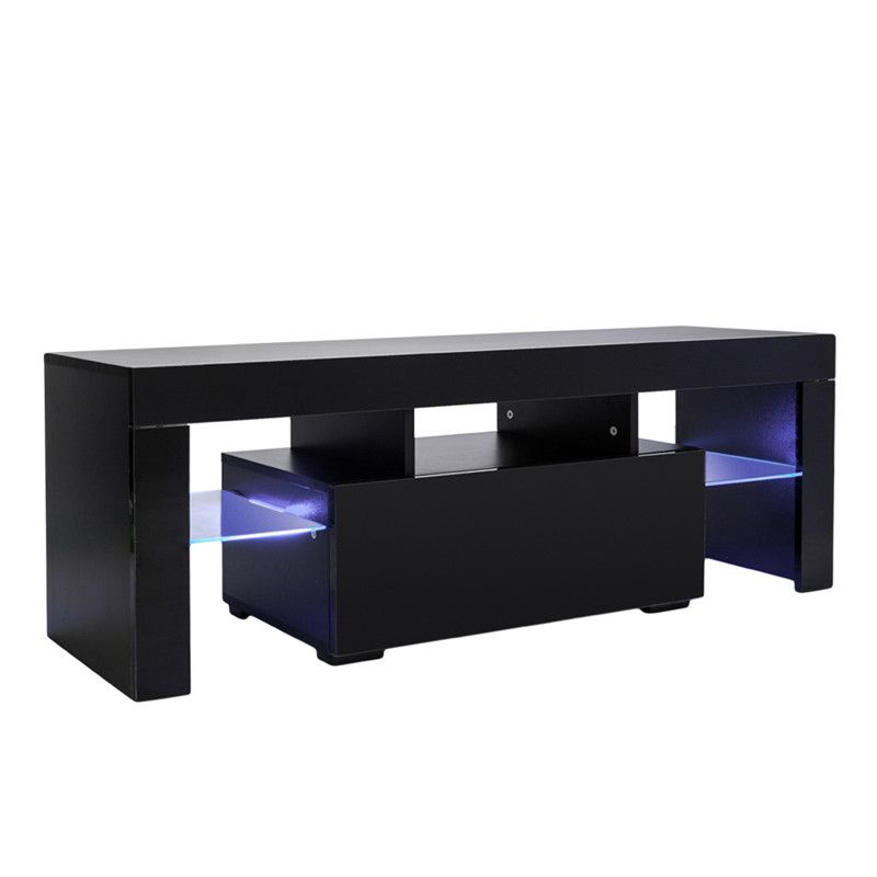 2020 Tv Cabinet Elegant High Gloss Led Light With Shelves Single