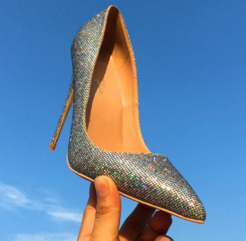 New Women Shoes Shallow Mouth Sequins High-heeled Shoes Fine Heel Wedding Shoes New Women Shoes Shallow Mouth Sequins High-heeled Shoes Fine Heel Wedding Shoes